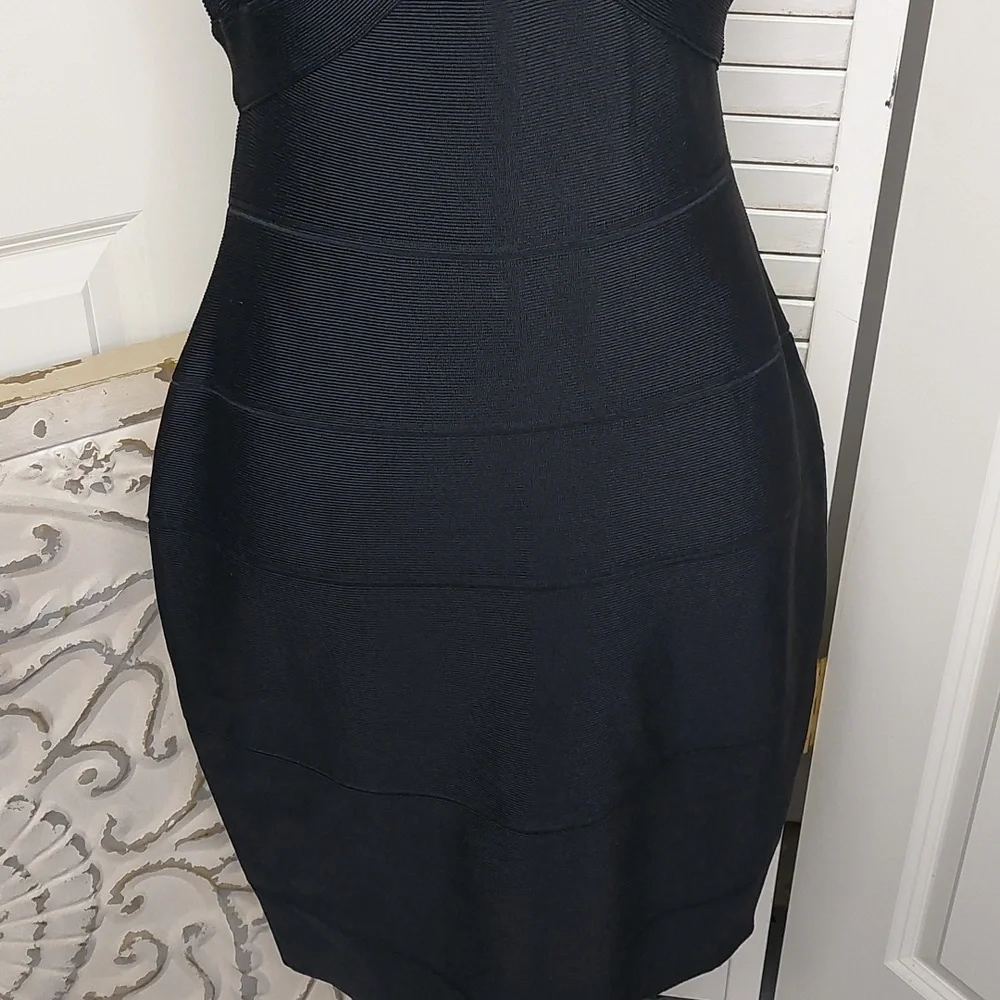 Alex & Eve Black Bodycon Bandage Dress Size 10 - Picture 6 of 10